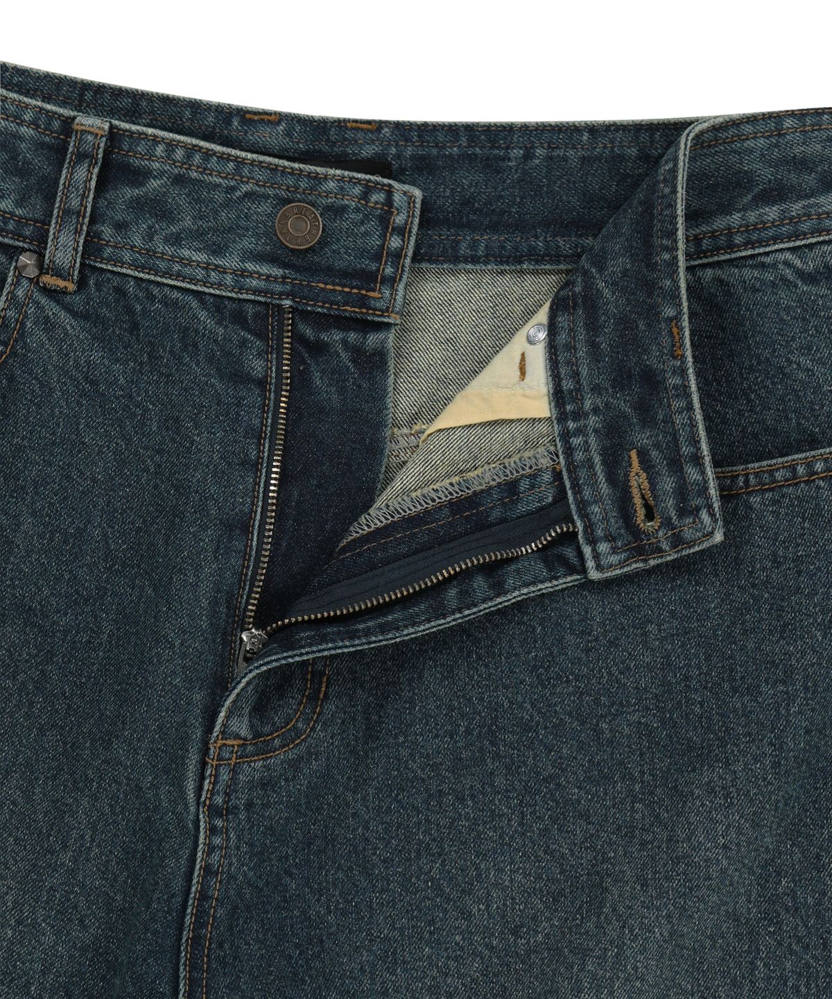 브라운브레스(BROWNBREATH) POCKET CARPENTER CURVED DENIM PANTS - BLUE