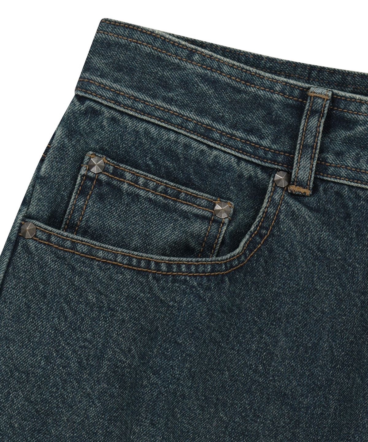 브라운브레스(BROWNBREATH) POCKET CARPENTER CURVED DENIM PANTS - BLUE