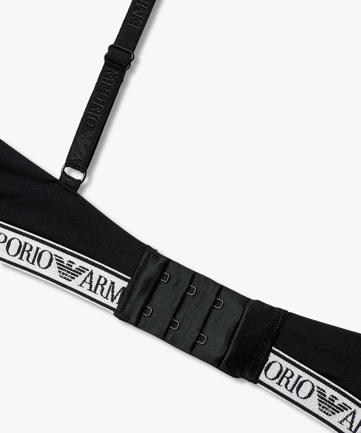 엠포리오 아르마니 언더웨어(EMPORIO ARMANI UNDERWEAR) 여성 글로시 나일론 패디드 트라이앵글 브라_블랙_0826181513