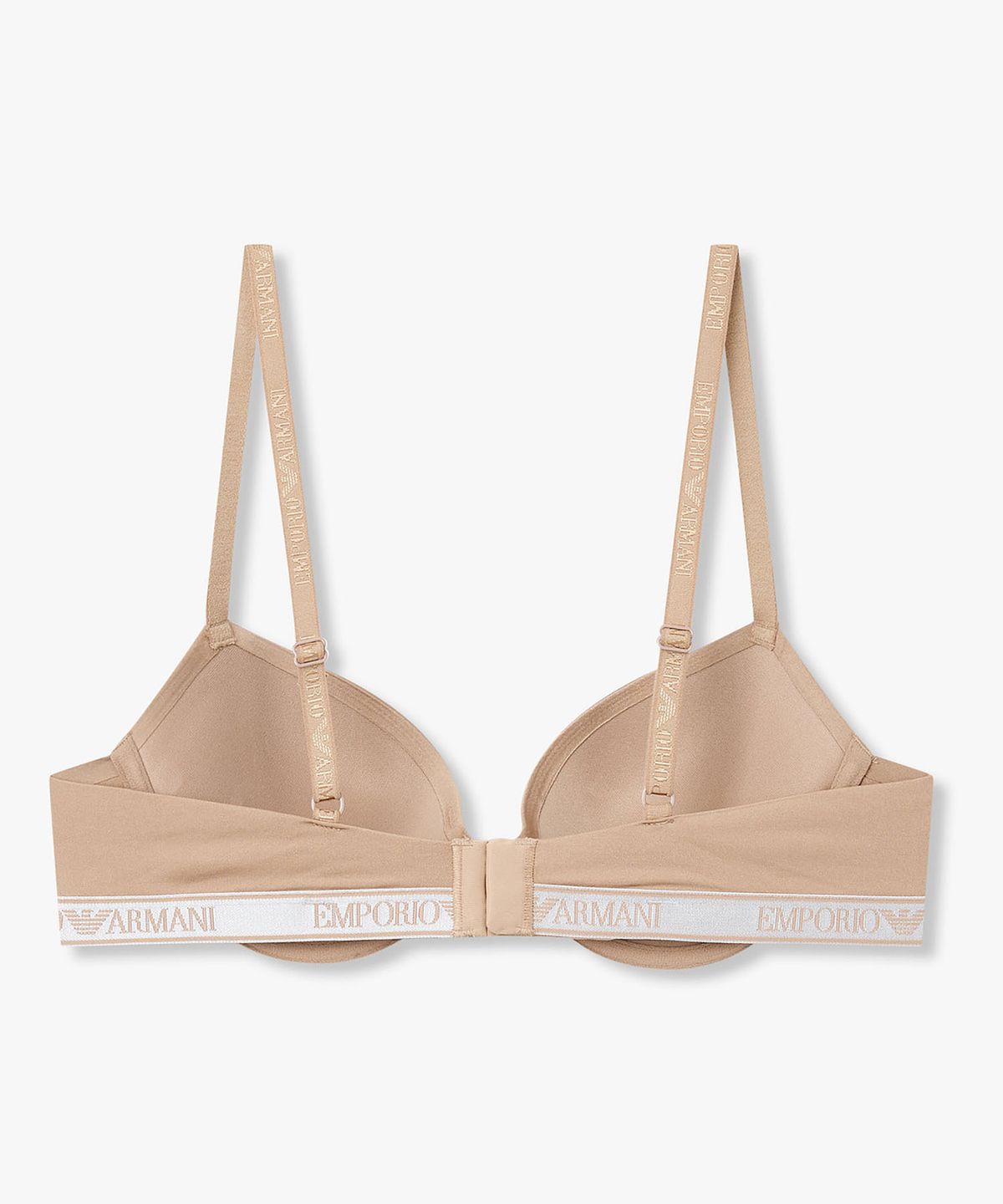 엠포리오 아르마니 언더웨어(EMPORIO ARMANI UNDERWEAR) 여성 글로시 나일론 푸쉬업 브라_다크 베이지_0826185504