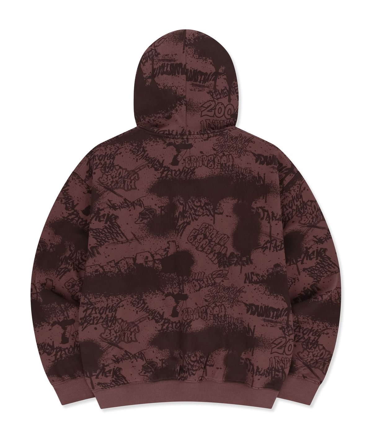 브라운브레스(BROWNBREATH) GRAFFITI HOOD ZIP UP - BURGUNDY