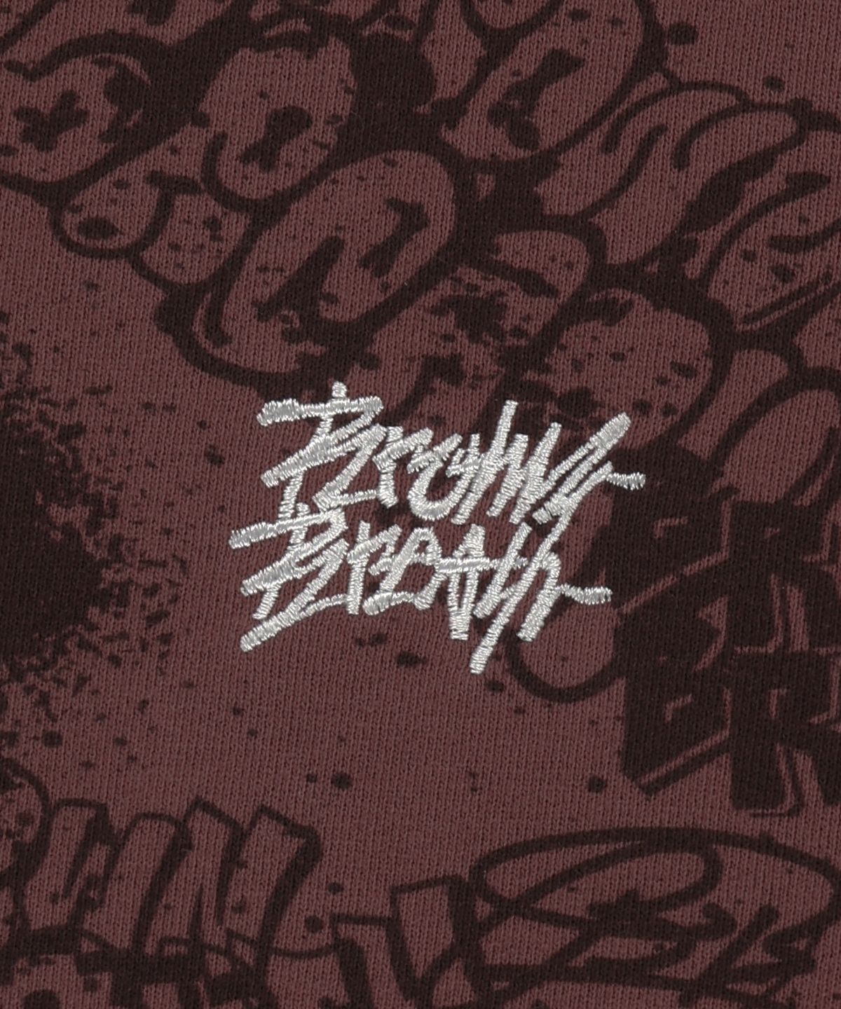 브라운브레스(BROWNBREATH) GRAFFITI HOOD ZIP UP - BURGUNDY