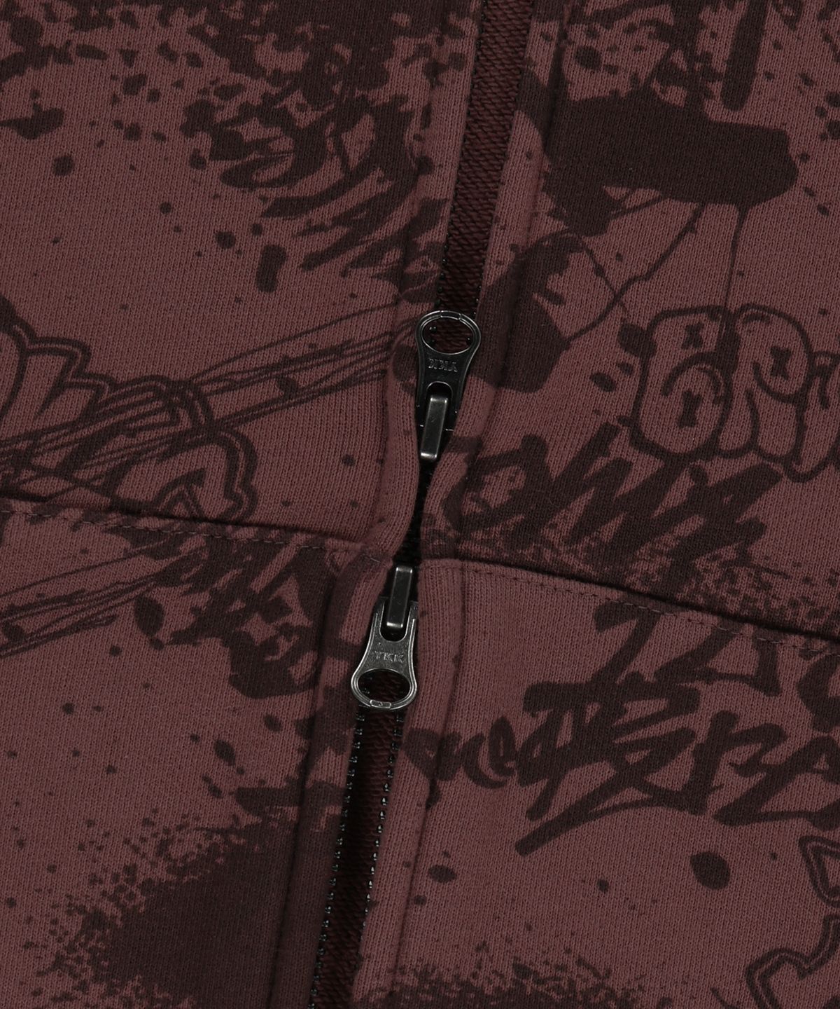 브라운브레스(BROWNBREATH) GRAFFITI HOOD ZIP UP - BURGUNDY