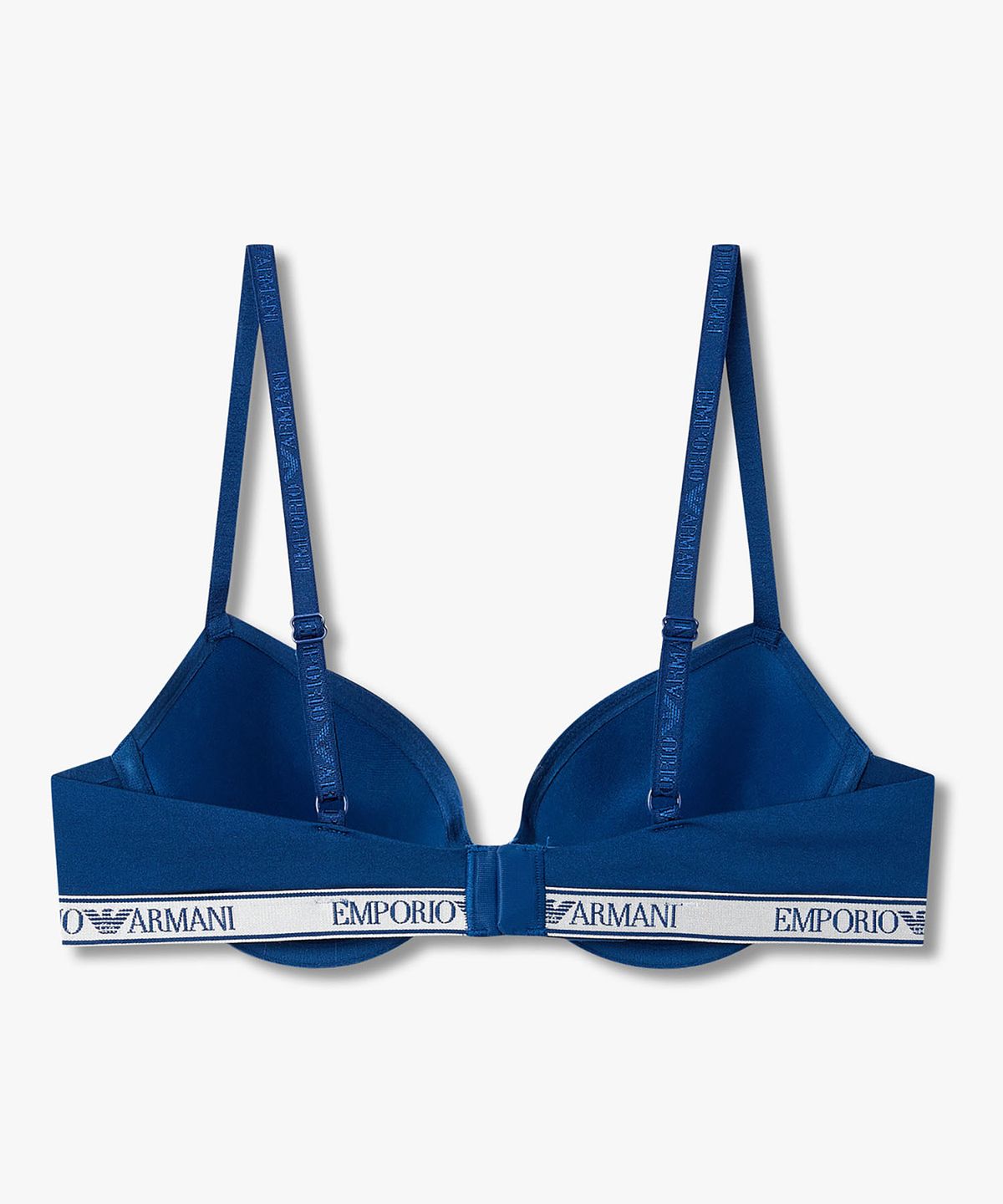 엠포리오 아르마니 언더웨어(EMPORIO ARMANI UNDERWEAR) 여성 글로시 나일론 푸쉬업 브라_블루_0826185506