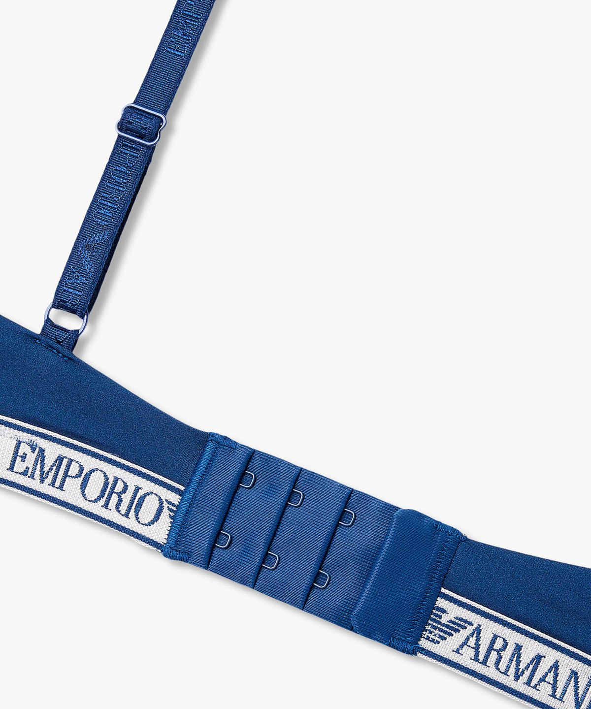 엠포리오 아르마니 언더웨어(EMPORIO ARMANI UNDERWEAR) 여성 글로시 나일론 푸쉬업 브라_블루_0826185506