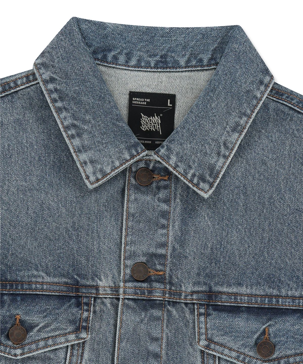 브라운브레스(BROWNBREATH) DENIM TRUCKER JACKET - BLUE