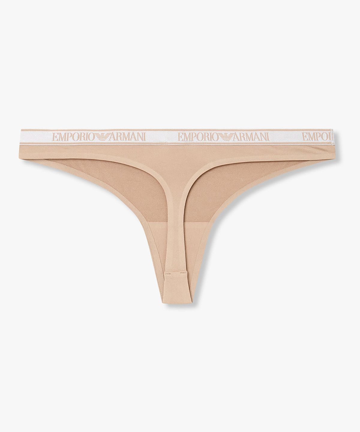 엠포리오 아르마니 언더웨어(EMPORIO ARMANI UNDERWEAR) 여성 글로시 나일론 티팬티_다크 베이지_0826110509