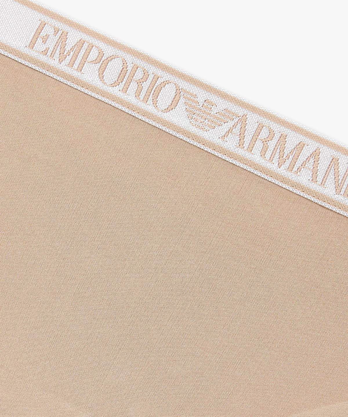 엠포리오 아르마니 언더웨어(EMPORIO ARMANI UNDERWEAR) 여성 글로시 나일론 티팬티_다크 베이지_0826110509