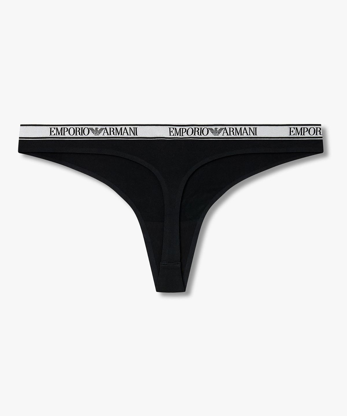 엠포리오 아르마니 언더웨어(EMPORIO ARMANI UNDERWEAR) 여성 글로시 나일론 티팬티_블랙_0826110512