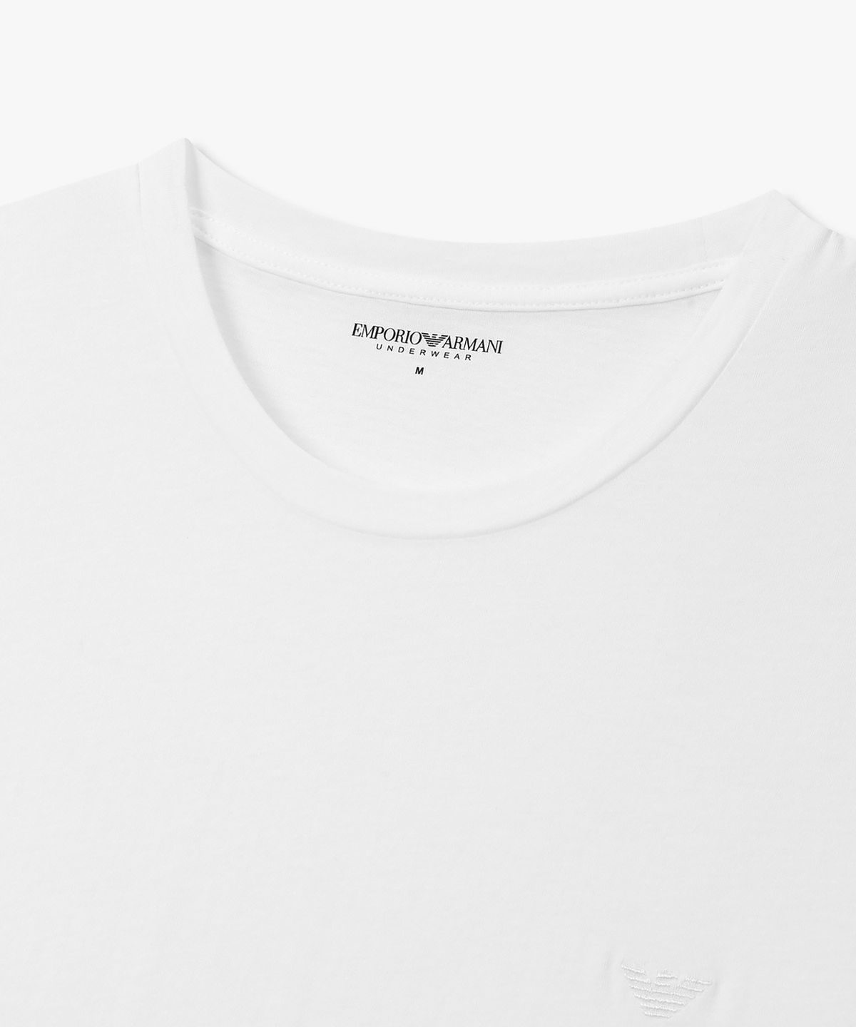 엠포리오 아르마니 언더웨어(EMPORIO ARMANI UNDERWEAR) 남성 숏 슬리브 크루넥 라운지 티셔츠_화이트_0816134035