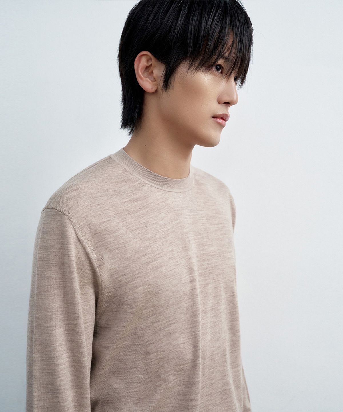 시에클(SIECLE) 라이트 울 크루넥 니트 (베이지)