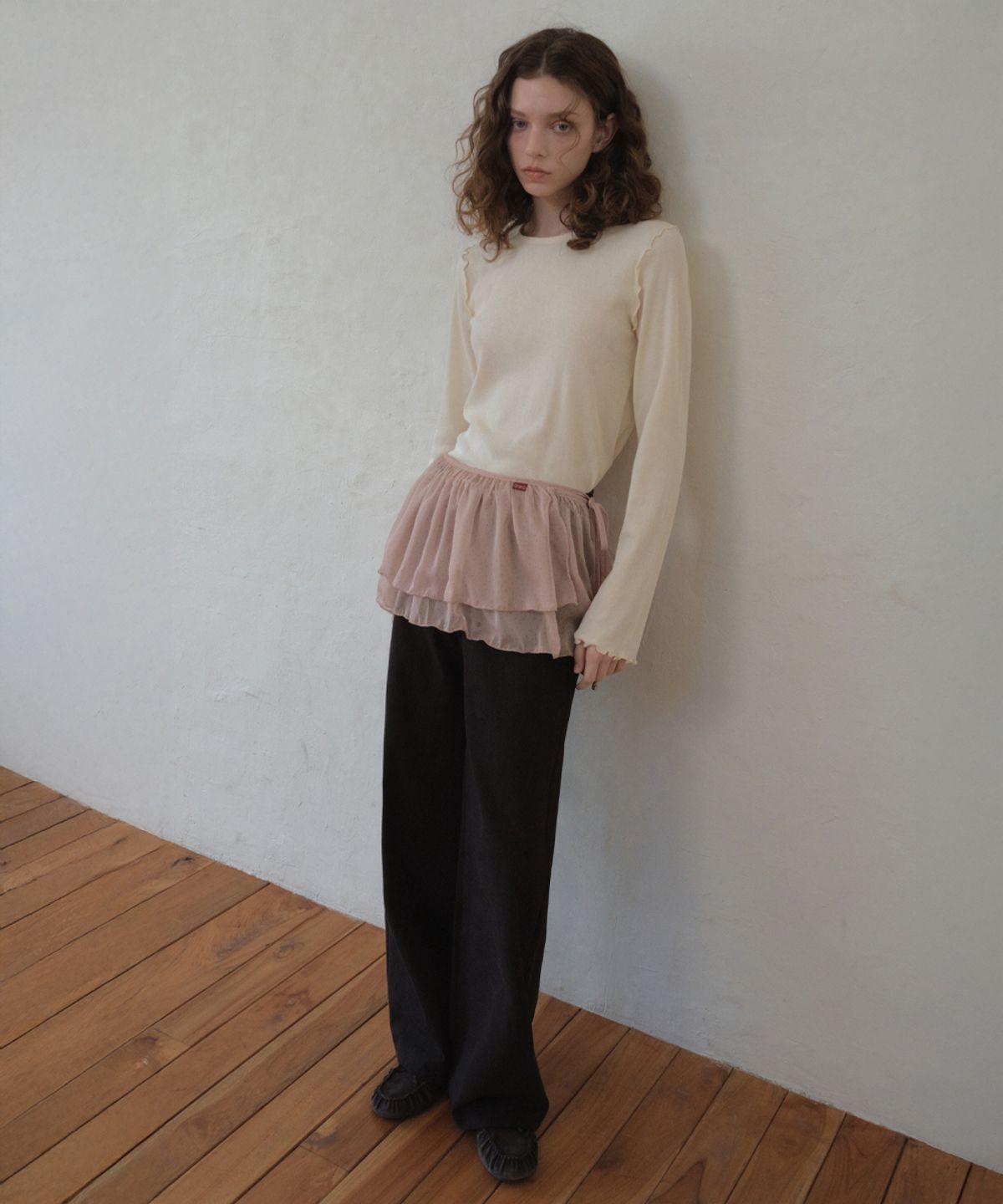 아우어노스텔지아(OURNOSTALGIA) Dot shirring wrap skirt_2color(O26ACC03)
