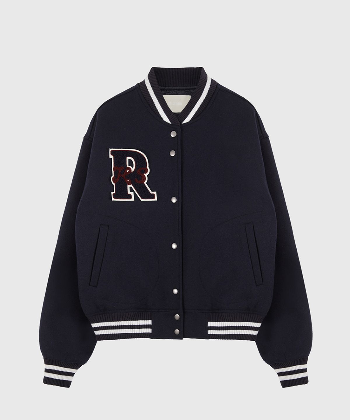 퀸스래빗(Q'SRB) Wool Patch Varsity Quilting Jacket_Jumper
