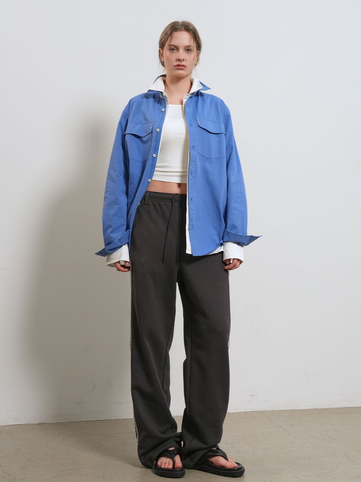 제너럴아이디어(GENERALIDEA) UNISEX 워시드 더블 포켓 셔츠 [BLUE] / GF1USH002