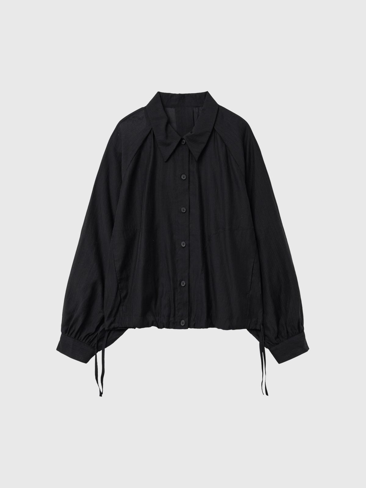 제너럴아이디어(GENERALIDEA) 썸머 시어 볼륨 블루종 셔츠 [BLACK] / GF1LSH510