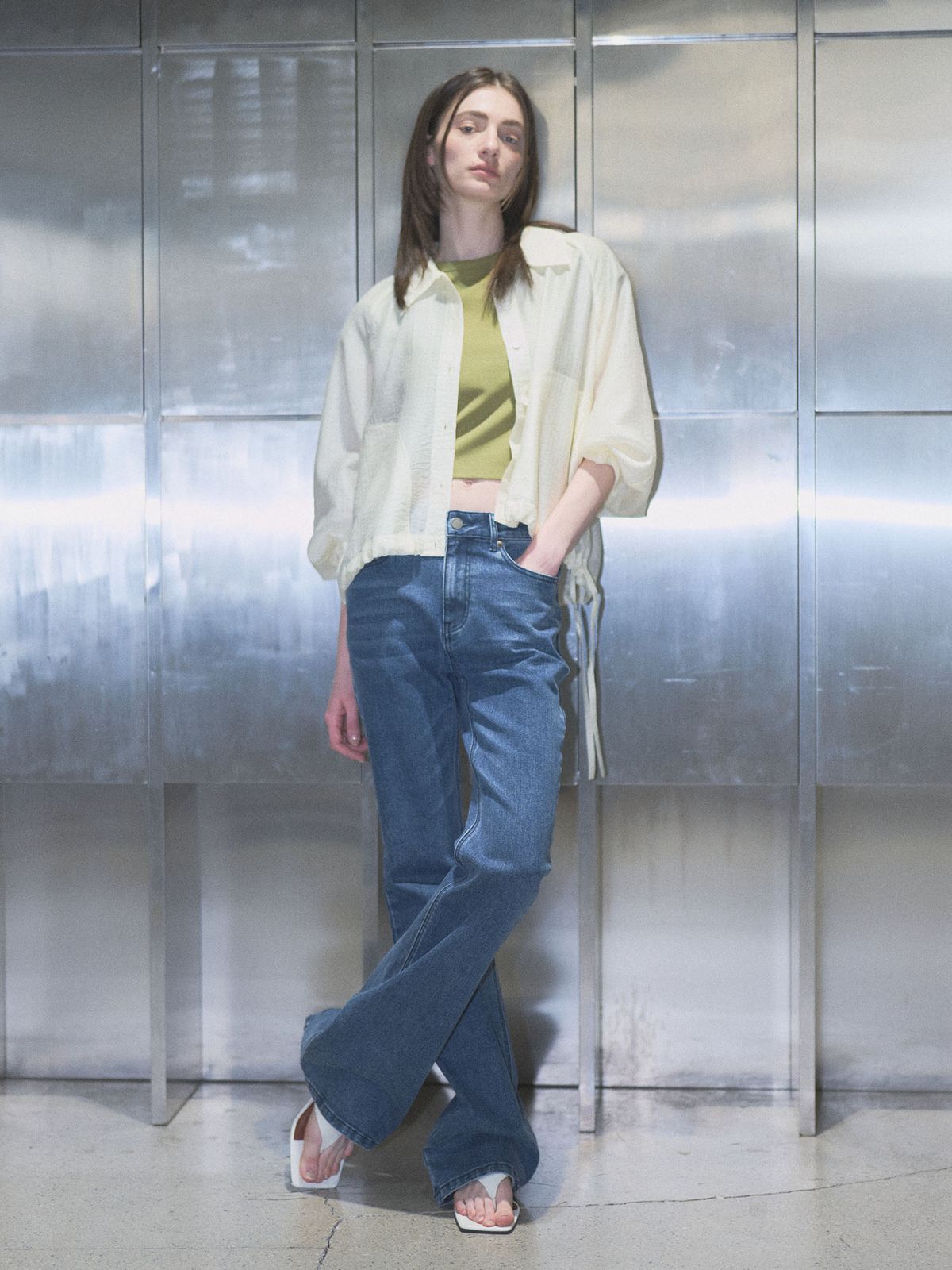 제너럴아이디어(GENERALIDEA) 썸머 시어 볼륨 블루종 셔츠 [CREAM] / GF1LSH510