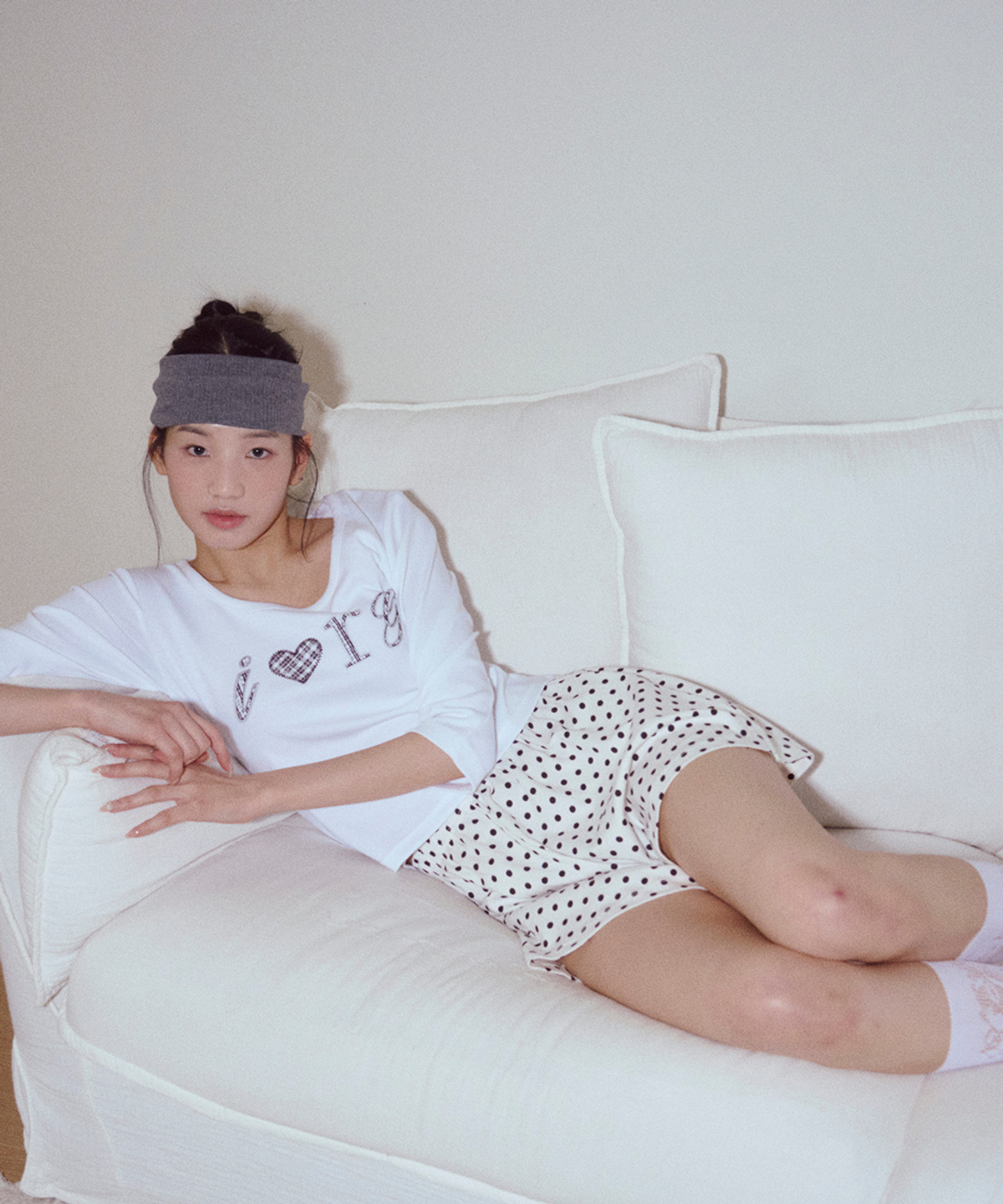 로긴 앤 로지(ROGIN N ROSIE) Dotted Banding Pants White