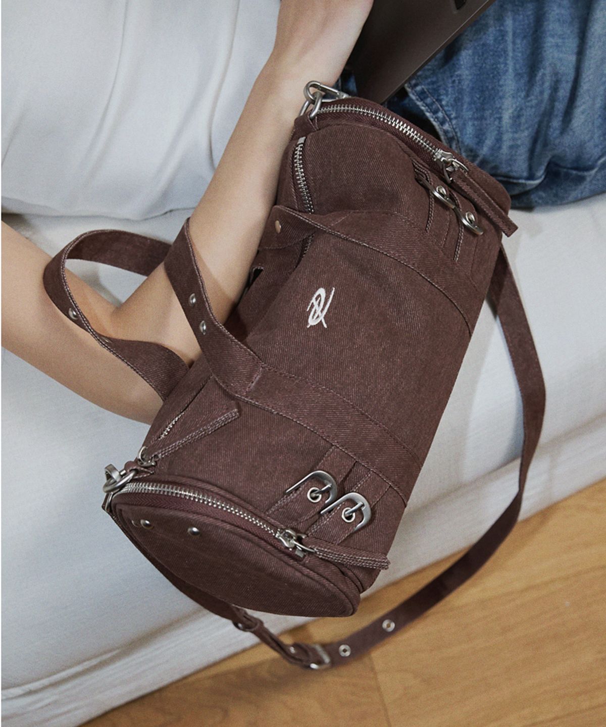 레이몬트(RAIMENT) Canvas Drum Bag_Red Brown
