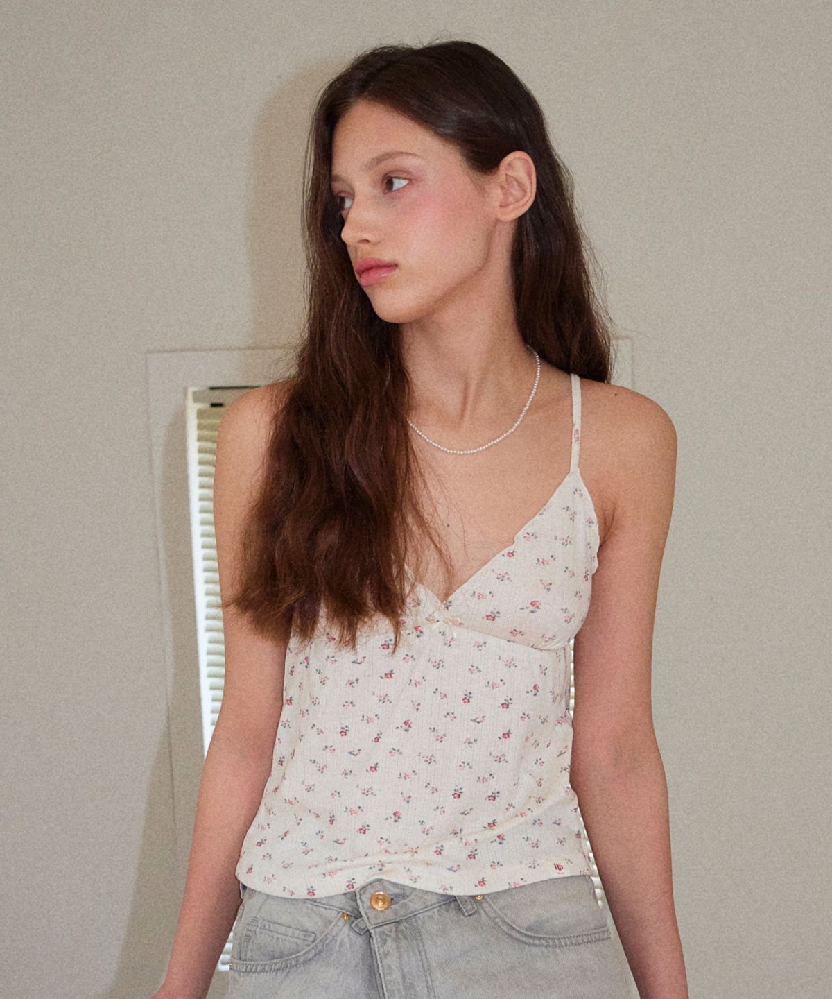 로긴 앤 로지(ROGIN N ROSIE) Ruffled Ribbon Point Sleeveless Ivory