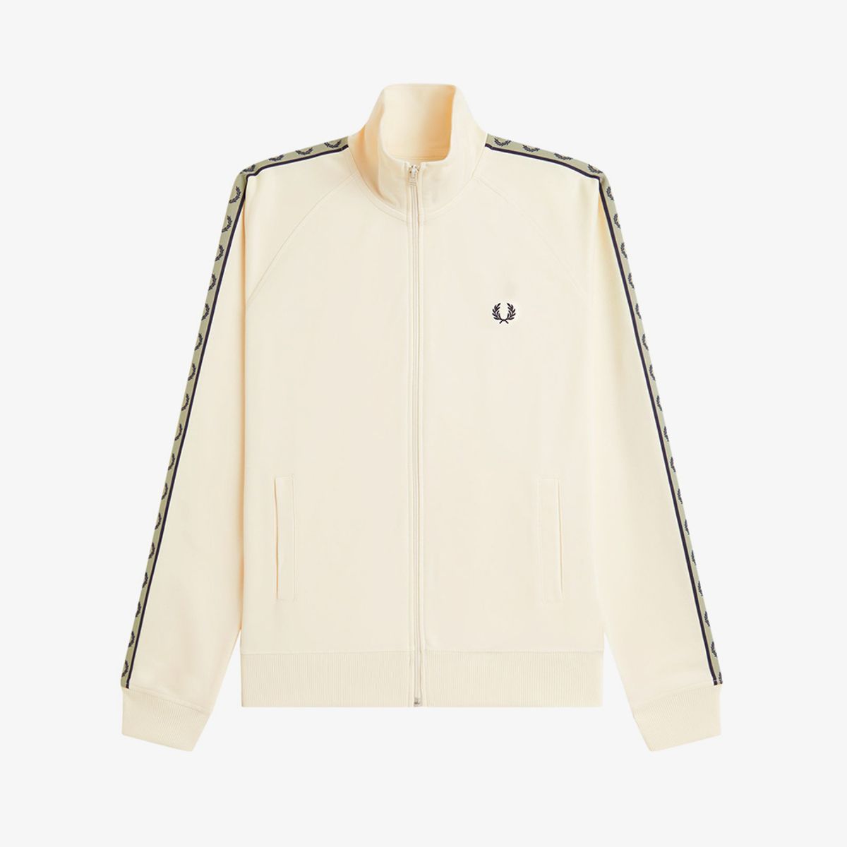 프레드페리(FRED PERRY) [Sport] 컨트라스트 테잎 트랙 재킷 - 에크루/네이비/시그래스 AFPM2615557-34B