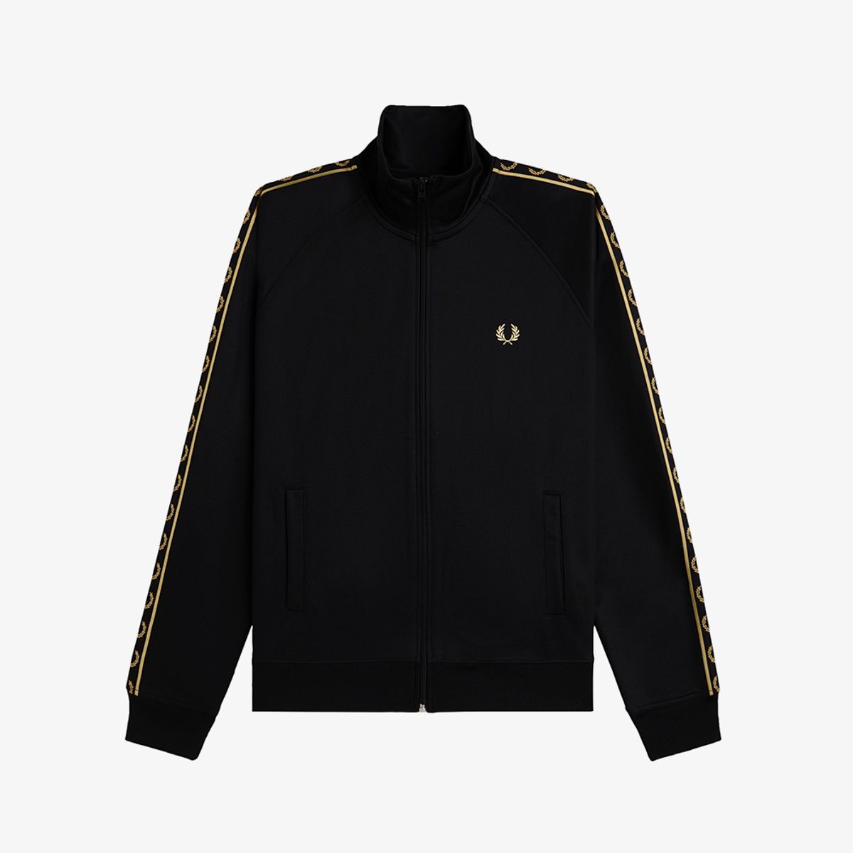 프레드페리(FRED PERRY) [Sport] 컨트라스트 테잎 트랙 재킷 - 블랙/샴페인 AFPM2615557-90A