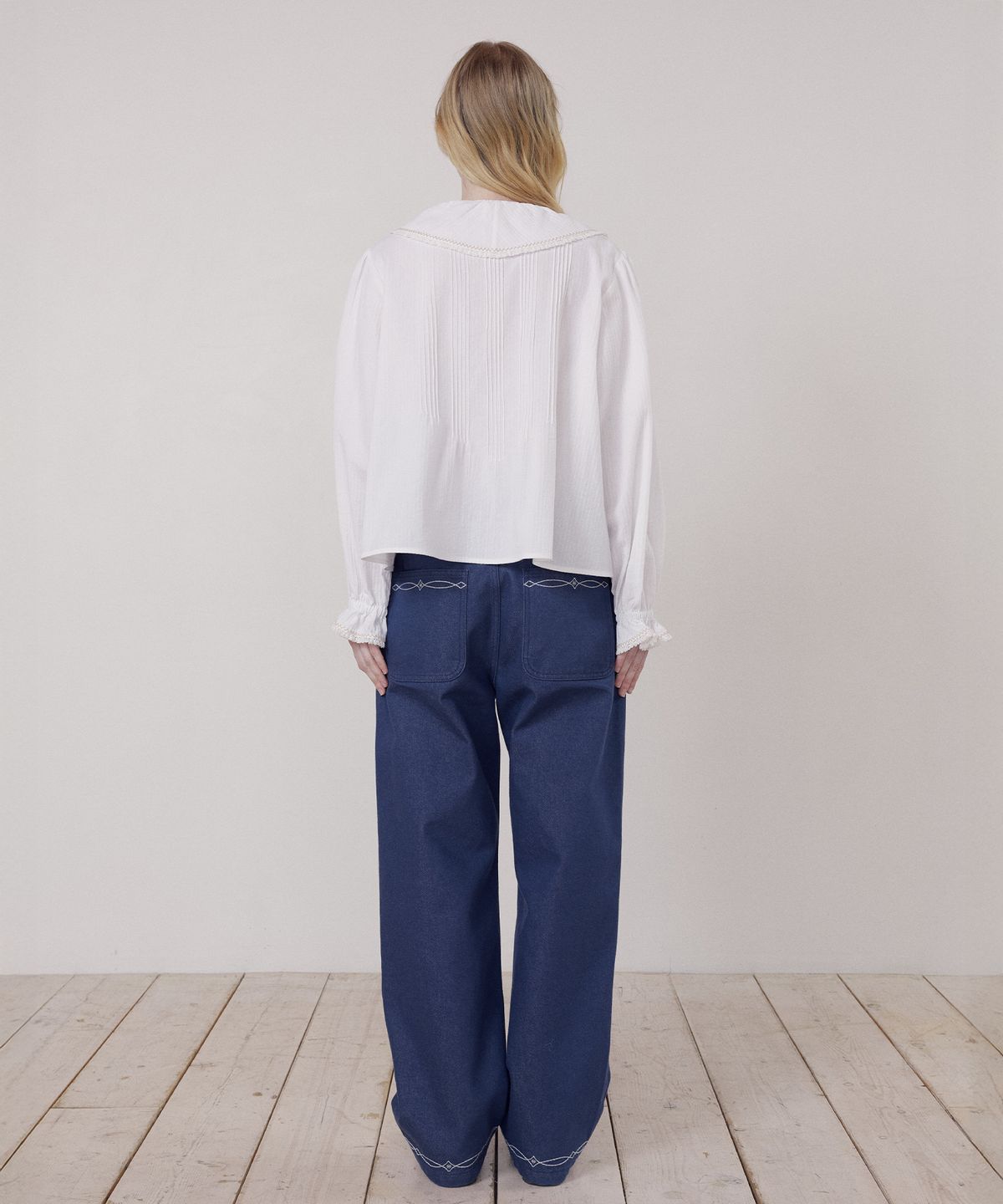 프리터(FRITUR) Embroidery Denim Pants Blue_F261DE04