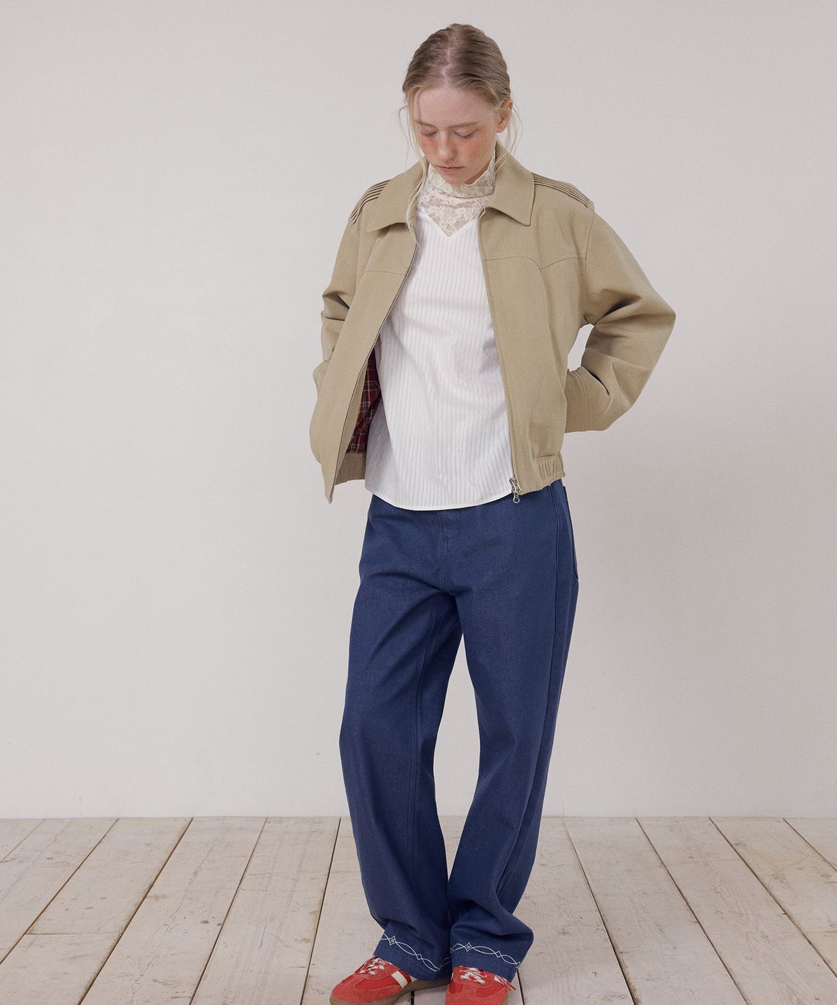 프리터(FRITUR) Embroidery Denim Pants Blue_F261DE04