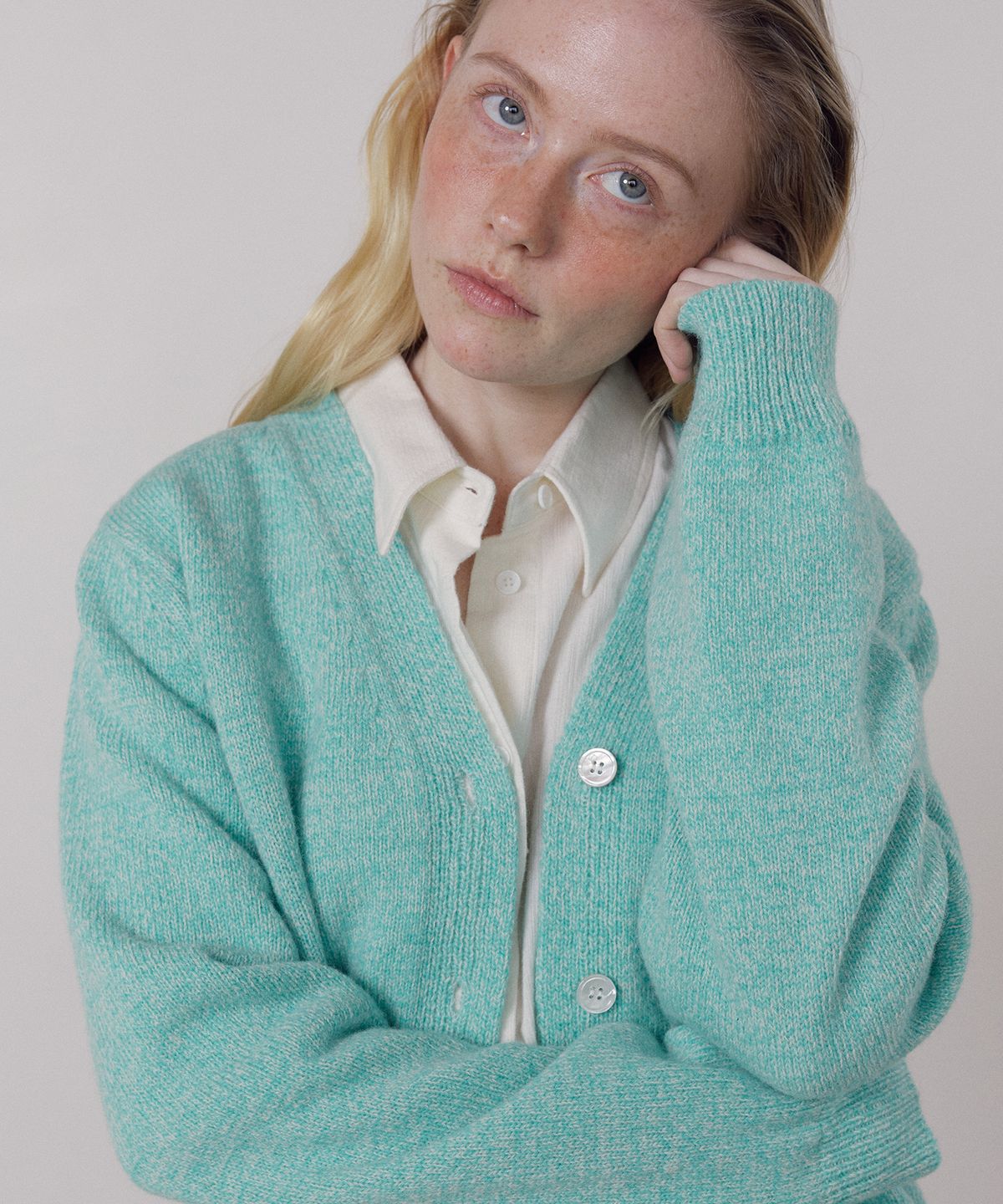 프리터(FRITUR) Zest Cardigan Aqua Green_F261KN01