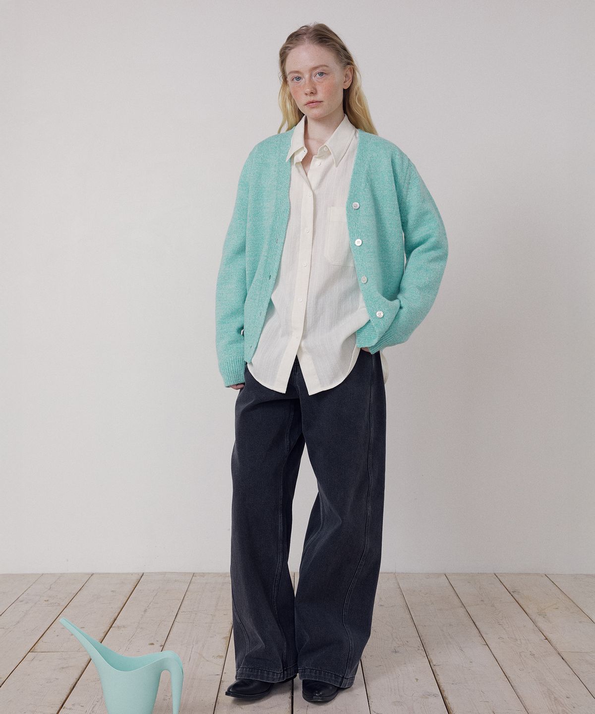 프리터(FRITUR) Zest Cardigan Aqua Green_F261KN01