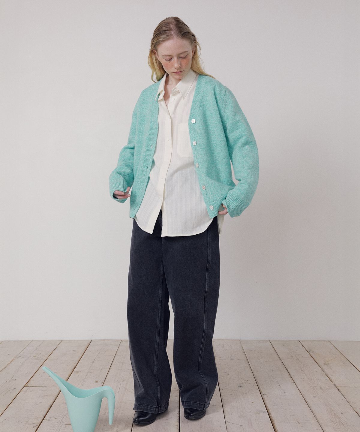 프리터(FRITUR) Zest Cardigan Aqua Green_F261KN01