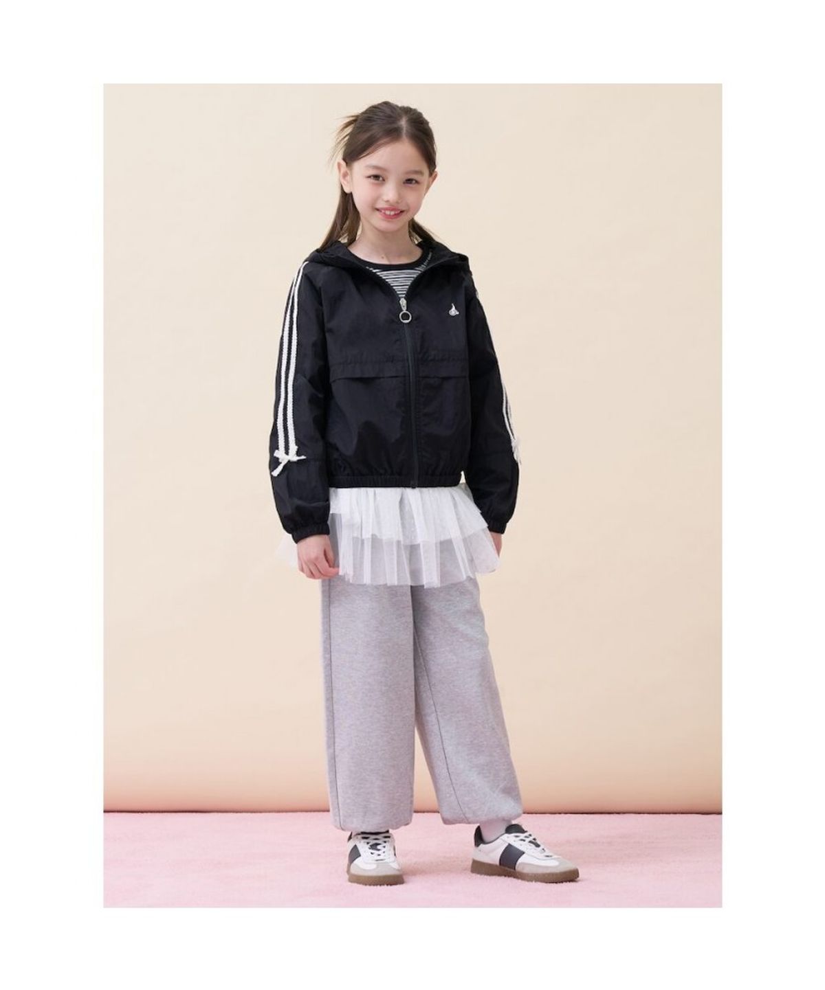 빈폴 키즈(BEANPOLE KIDS) 여아 리본 포인트 경량 점퍼  블랙 (BI6239G025)