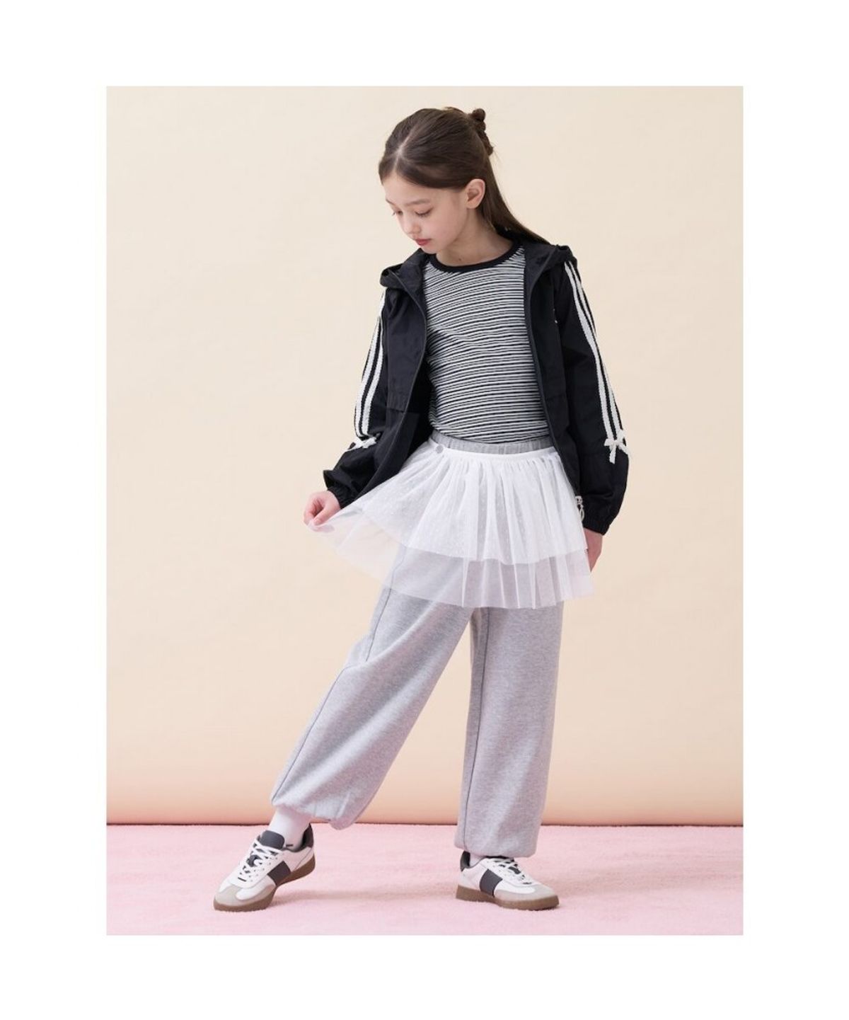 빈폴 키즈(BEANPOLE KIDS) 여아 리본 포인트 경량 점퍼  블랙 (BI6239G025)
