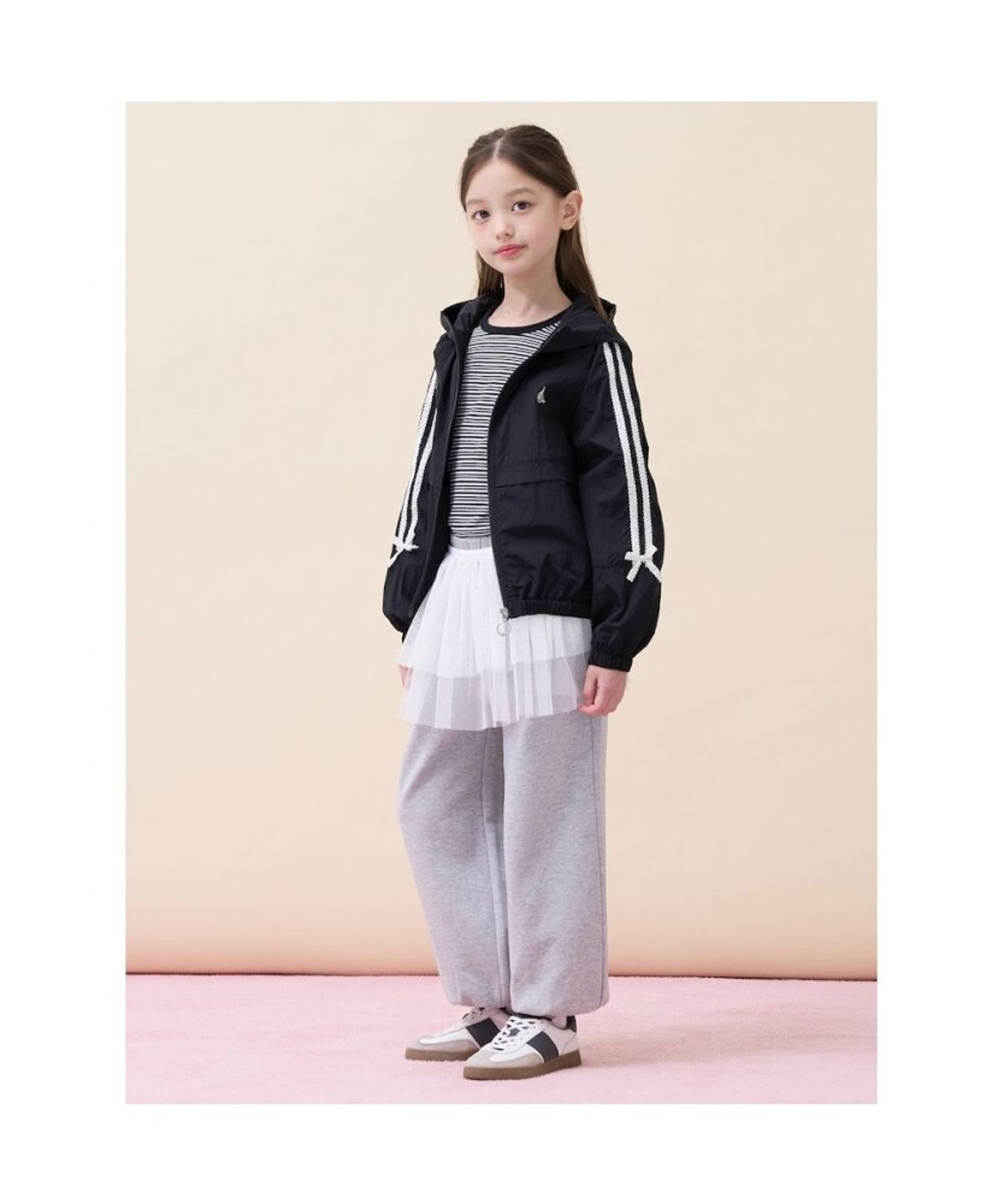 빈폴 키즈(BEANPOLE KIDS) 여아 리본 포인트 경량 점퍼  블랙 (BI6239G025)