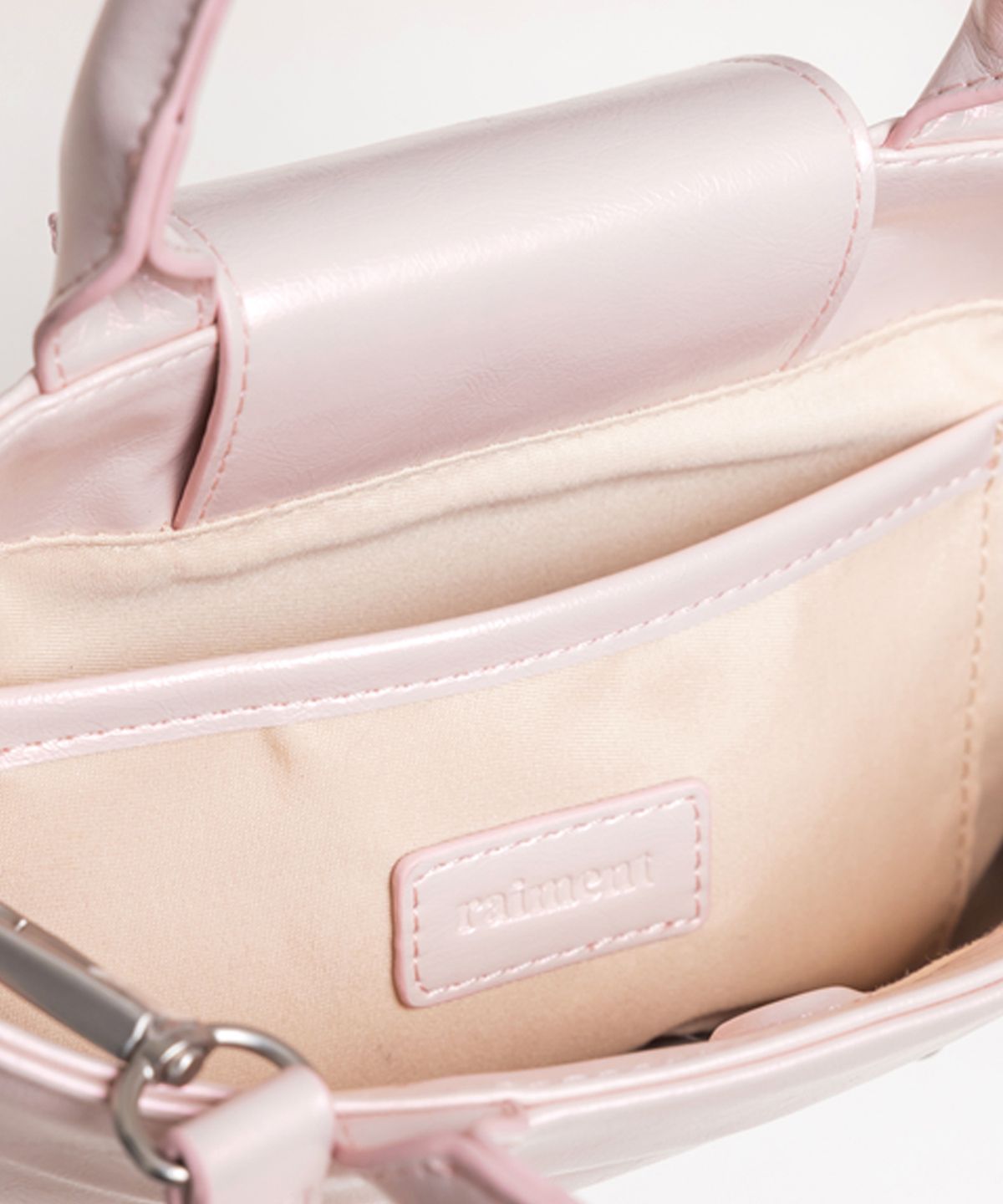 레이몬트(RAIMENT) Stud Patch Macaroon Bag_Shining Pink