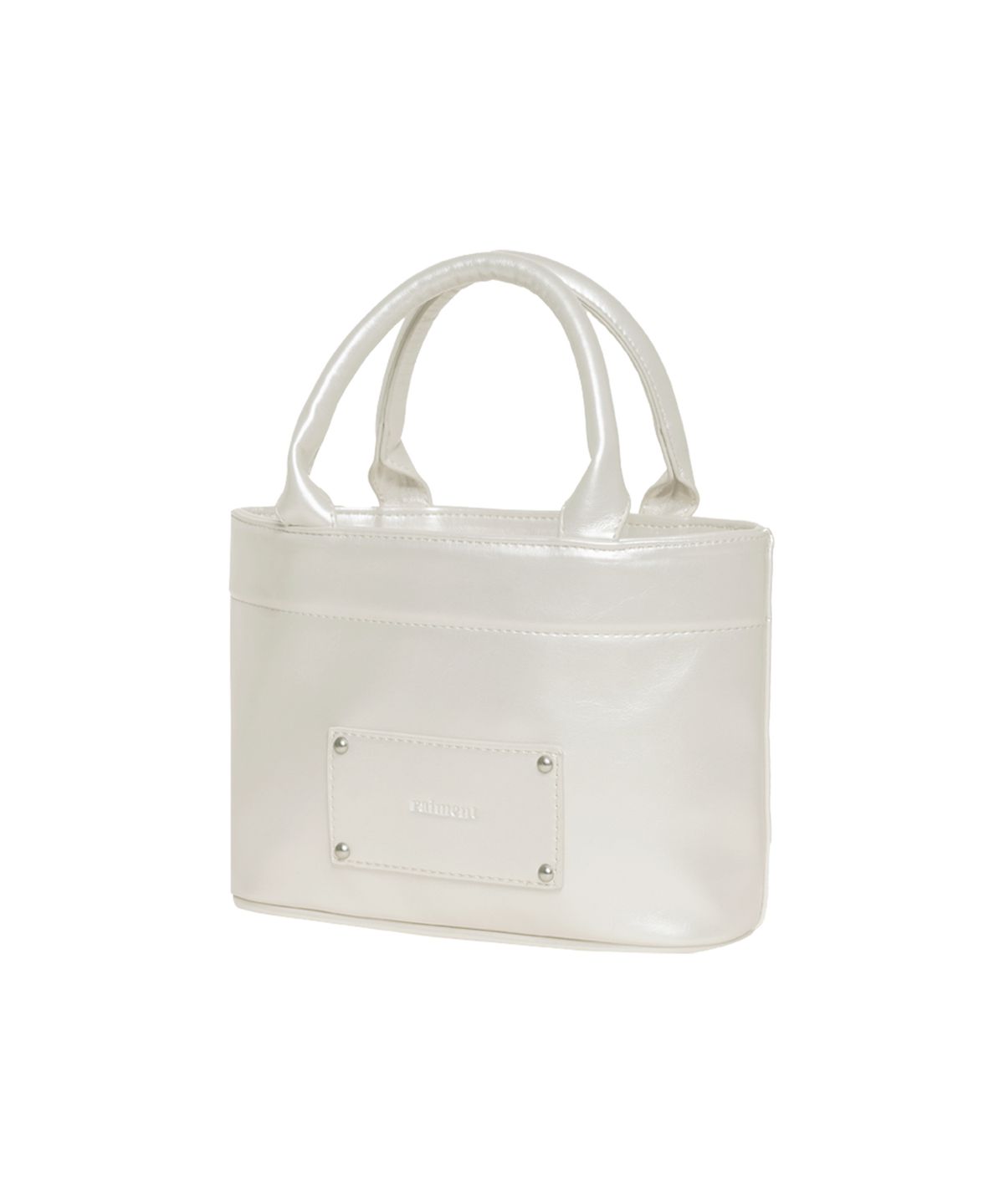 레이몬트(RAIMENT) Stud Patch Macaroon Bag_Shining White