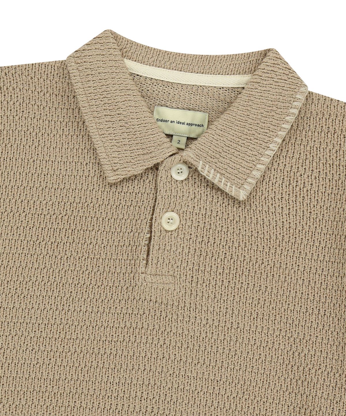엔도어(ENDOOR) Edge Crochet 1/2 Polo Shirt (beige)