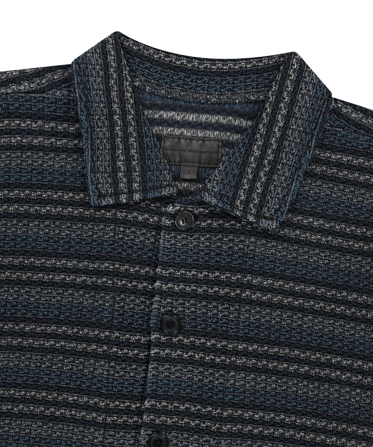 엔도어(ENDOOR) vintage stripe crochet 1/2 shirts (vtg blue)