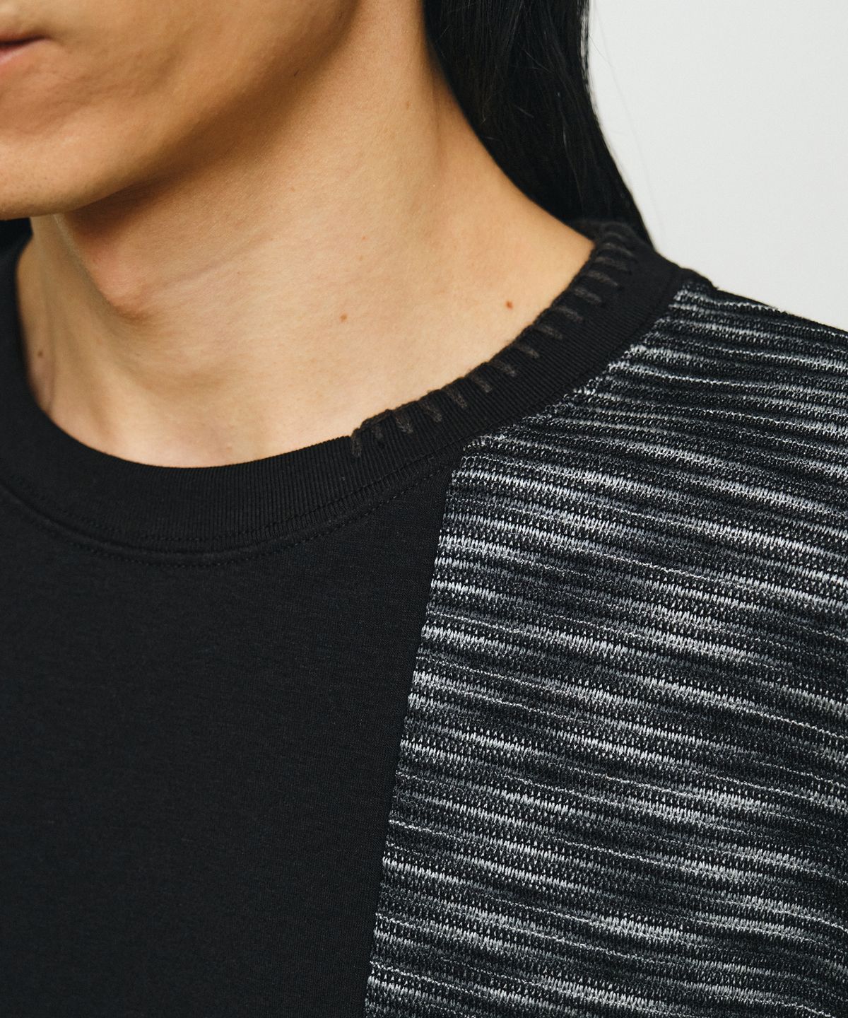 엔도어(ENDOOR) Functional Knit Panel 1/2 T-Shirt (black)