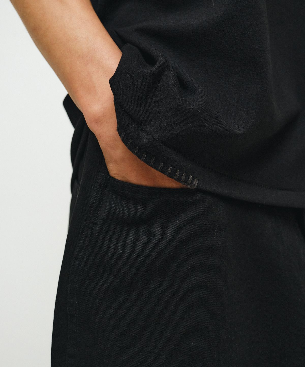 엔도어(ENDOOR) Functional Knit Panel 1/2 T-Shirt (black)