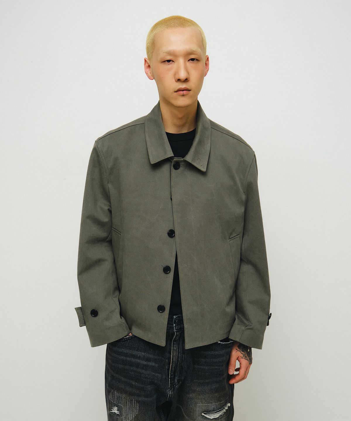 엔도어(ENDOOR) Trace short mac coat (olive gray)