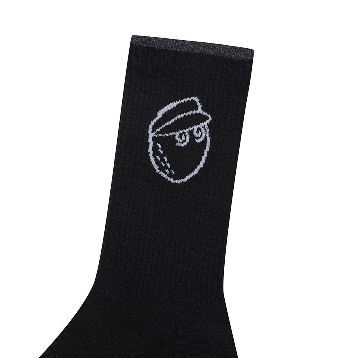 말본 골프(MALBON GOLF) 언발란스 로고 자카드 크루 삭스 BLACK