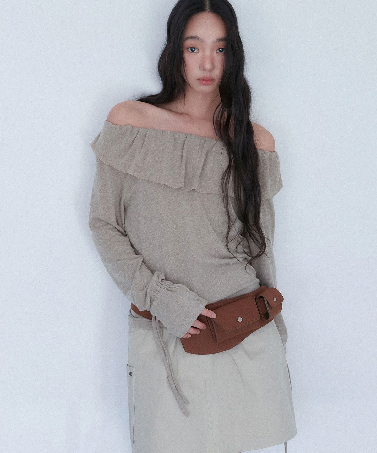 아우로(OURO) SNAP BELT BAG [ BROWN ]
