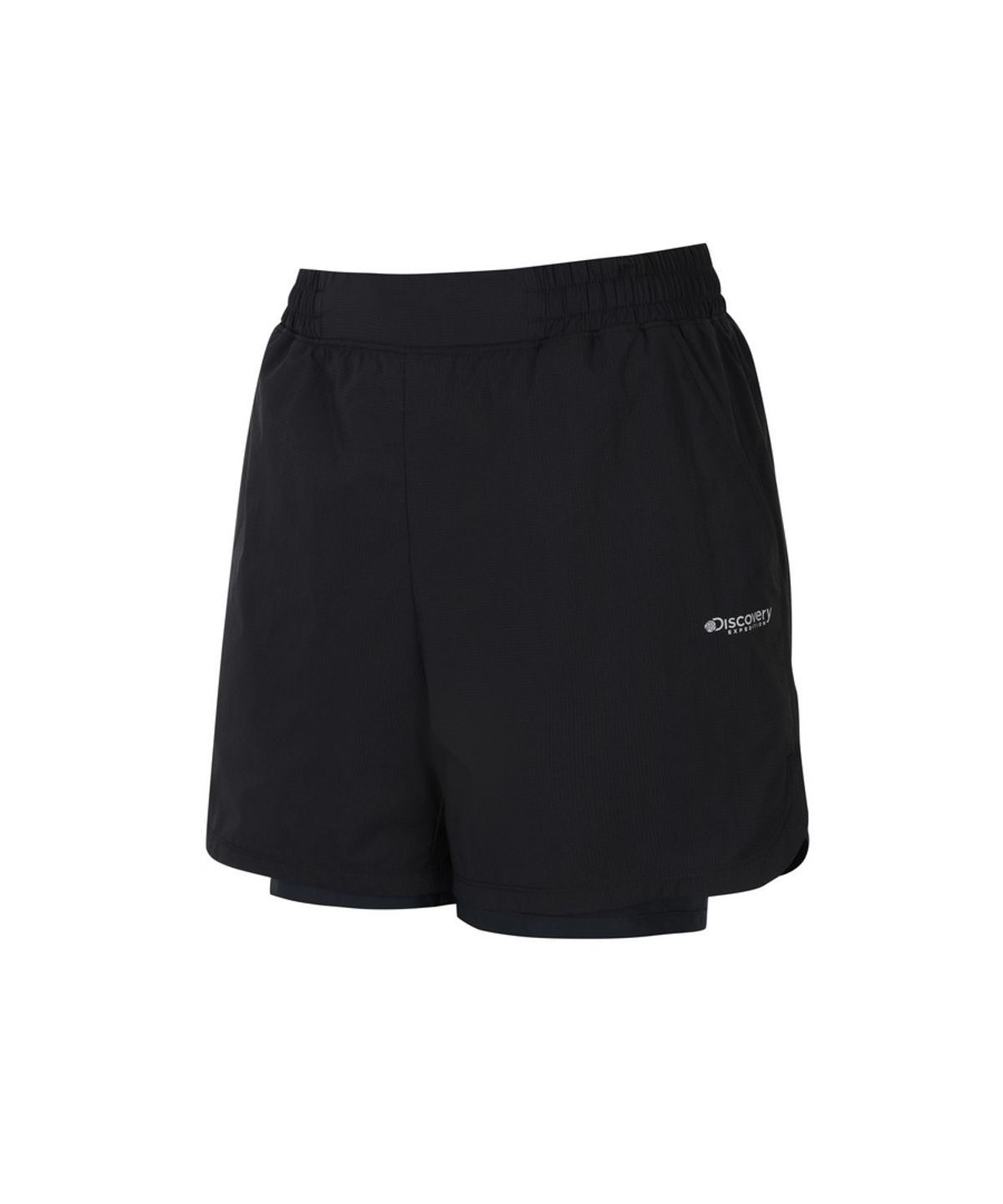 디스커버리 익스페디션(DISCOVERY EXPEDITION) 여성 퍼텍스 2IN1 러닝 쇼츠 (BLACK)