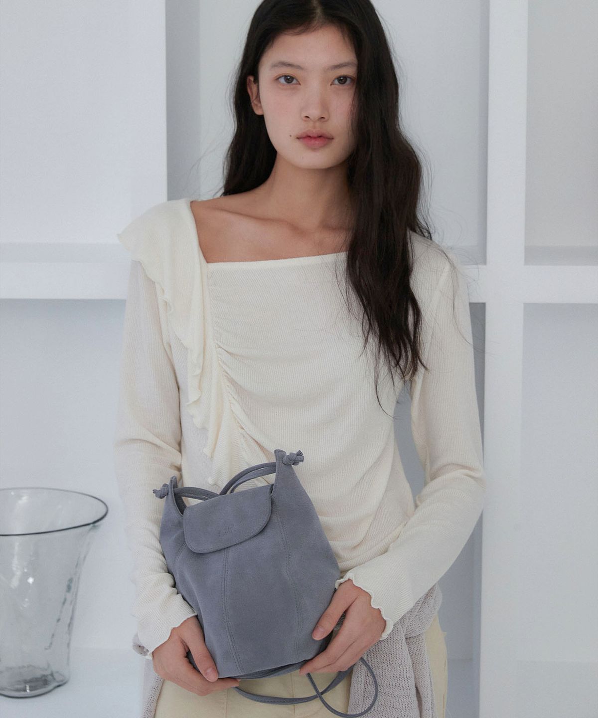 아우로(OURO) COTTAGE BAG [ PALE BLUE ]