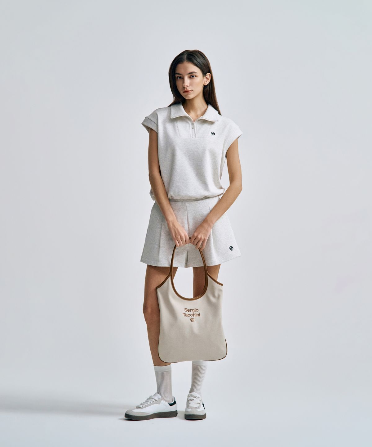 세르지오 타키니(SERGIO TACCHINI) W 클래식 숄더백 (Beige)