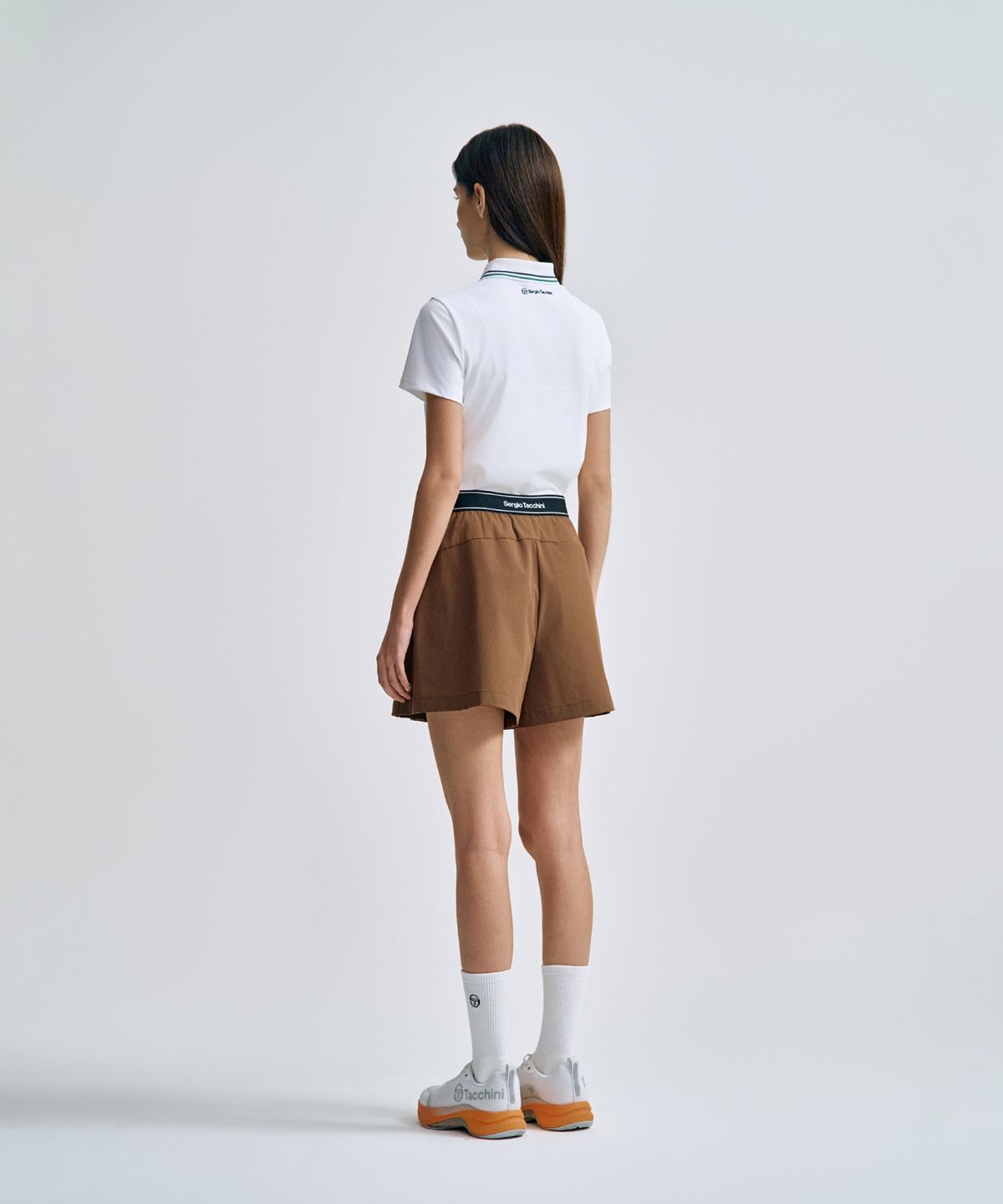 세르지오 타키니(SERGIO TACCHINI) W 프레쉬닷 핀턱 쇼츠 (Brown)