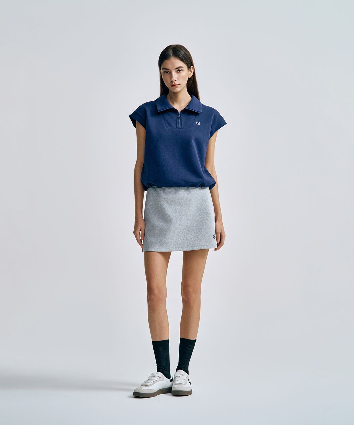 세르지오 타키니(SERGIO TACCHINI) W 쿠쉬라이트 프렌치 반팔 하프집 (Navy)