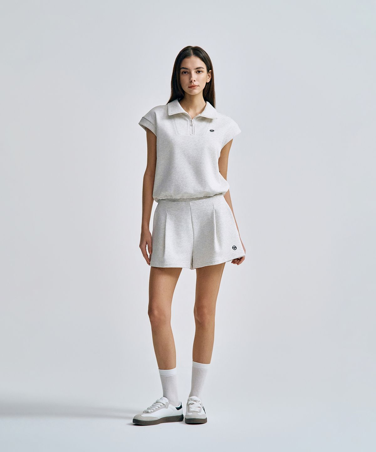 세르지오 타키니(SERGIO TACCHINI) W 쿠쉬라이트 프렌치 반팔 하프집 (Mg.Cream)