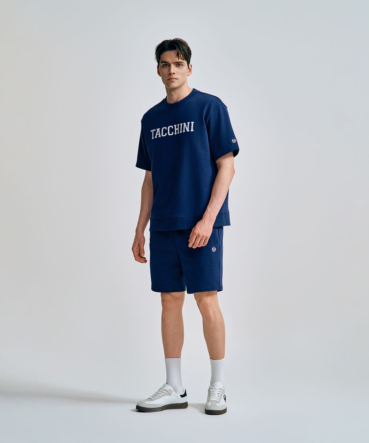 세르지오 타키니(SERGIO TACCHINI) M 쿠쉬라이트 프렌치 반팔 맨투맨 (Navy)