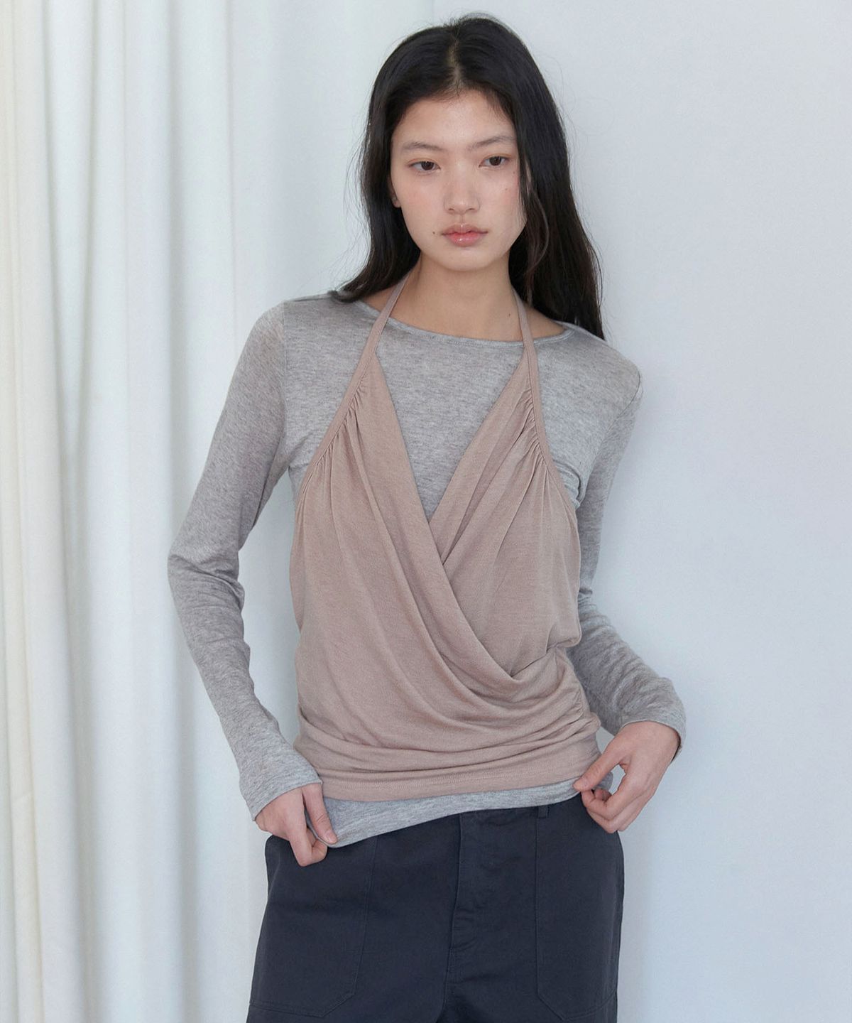 아우로(OURO) [여울PICK] DRAPED HALTER LAYERED SET-UP